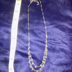Double Tiered Dangle Sparkly Gems Necklace